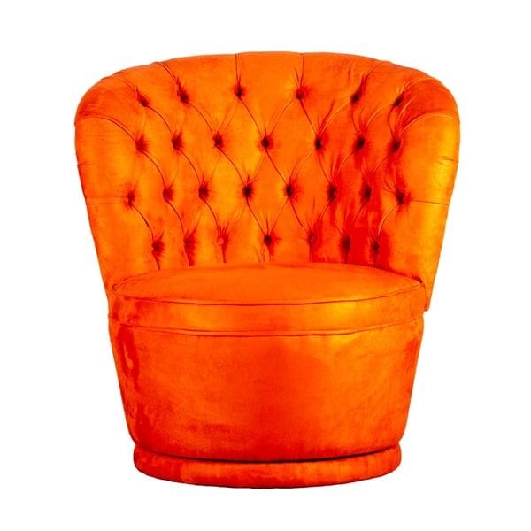 Кресло мягкое круглое оранжевое Puccini