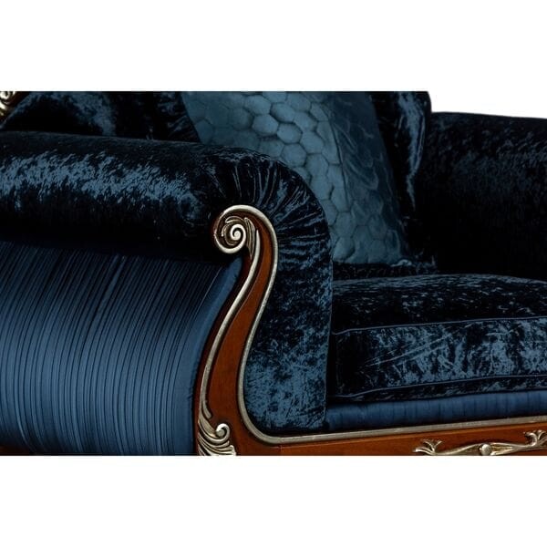 Кресло с мягкими подлокотниками синее Stradivari
