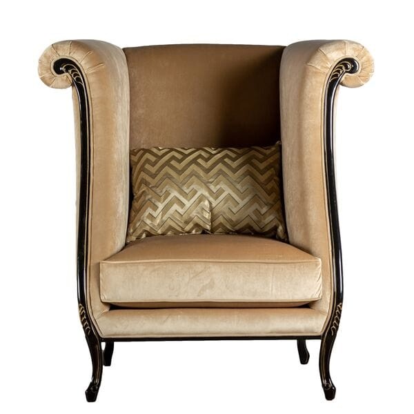 Кресло с мягкими подлокотниками светло-коричневое Fiore