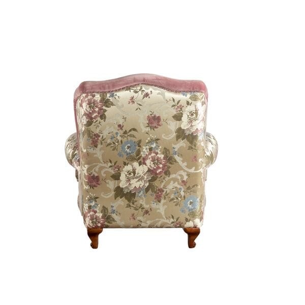 Кресло каминное с ушами розовое Cellini