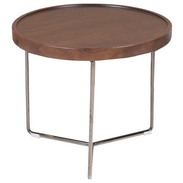Журнальный столик круглый коричневый 40 см Wood C