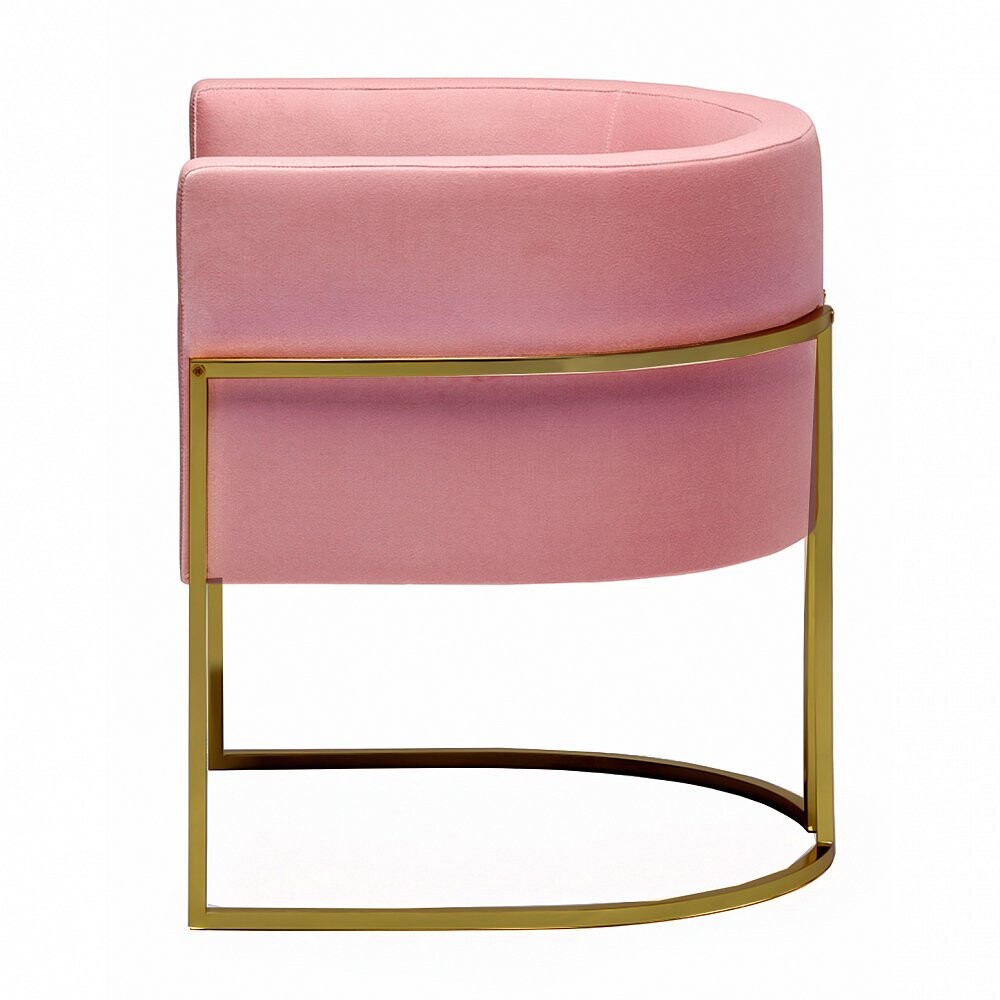 Кресло дизайнерское полукруглое розовое Julius