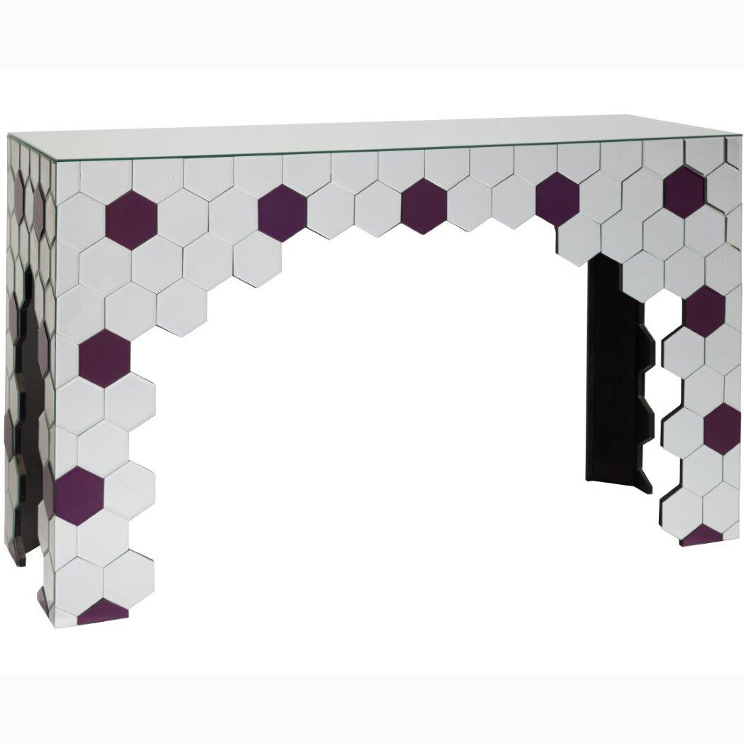 Консоль зеркальная с декором в виде сот Obrero - изображение 2