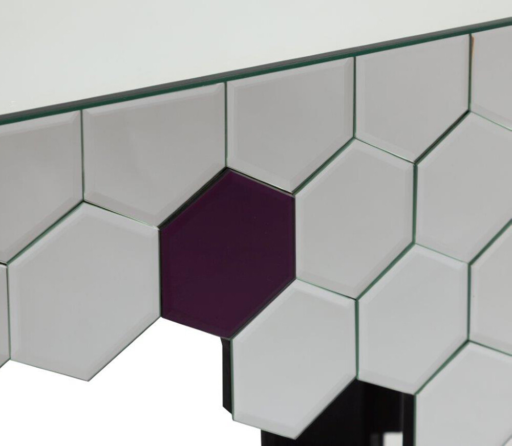 Консоль зеркальная с декором в виде сот Obrero - изображение 3