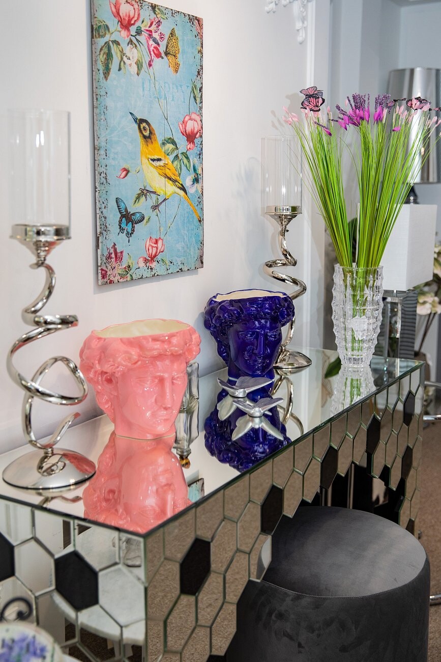 Консоль зеркальная с декором в виде сот Obrero - изображение 4