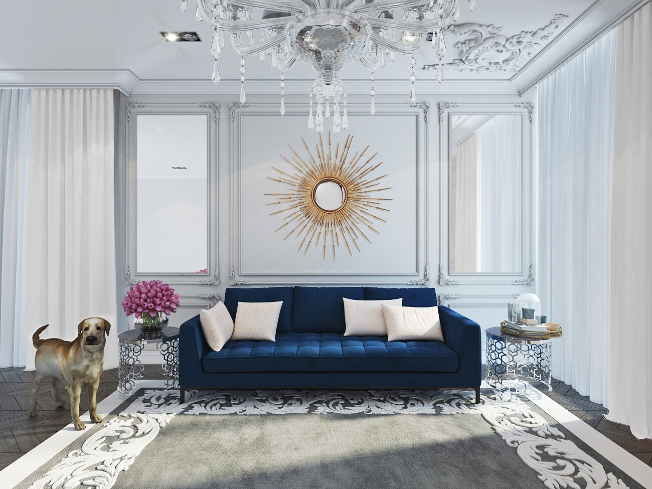 Зеркало-солнце золотое металлическое с шипами диаметр 110 см Fiesta - изображение 3