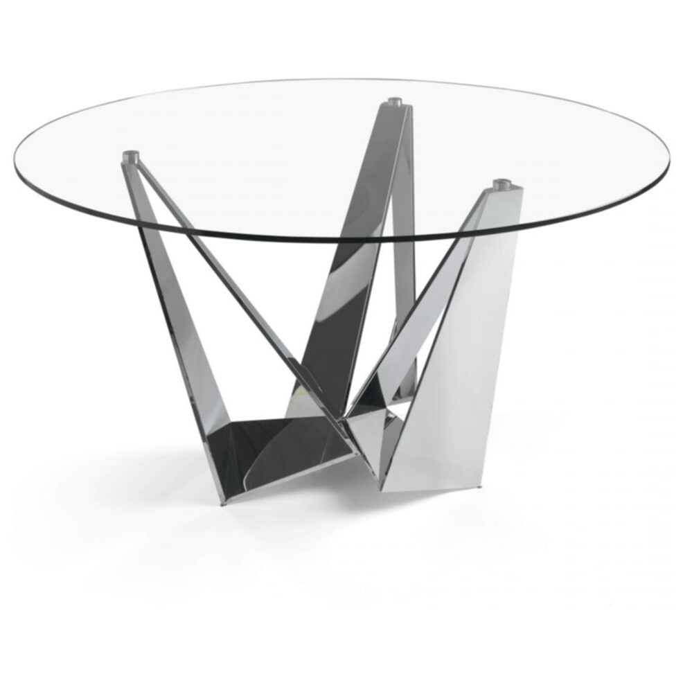 стол круглый со стеклянной столешницей