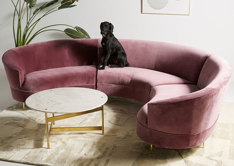 Диван Grace Serpentine трехместный полукруглый красный - изображение 2