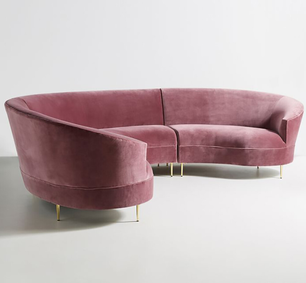 Диван Grace Serpentine трехместный полукруглый красный - изображение 3