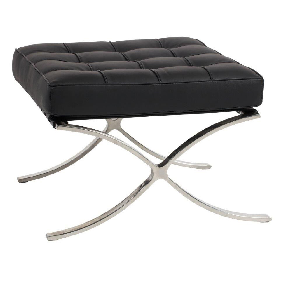 Оттоманка черная экокожа Barcelona - изображение 2