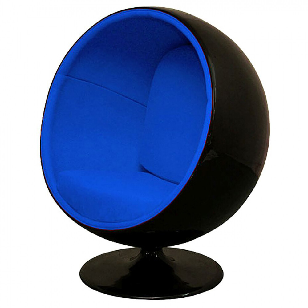 Кресло дизайнерское черно-синее Eero Ball