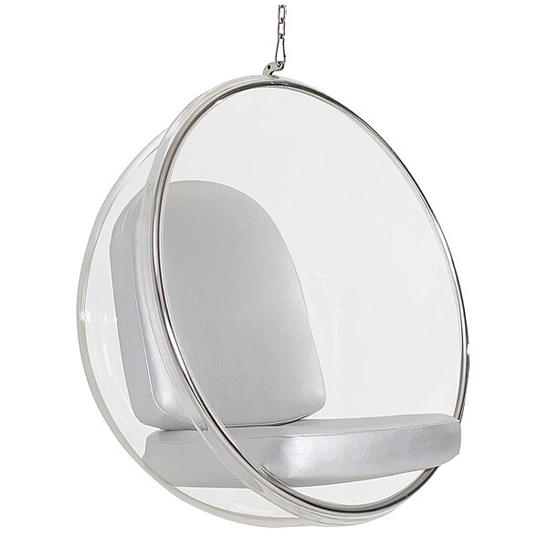 Подвесное кресло круглое серебро Bubble Chair - изображение 1