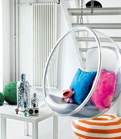 Подвесное кресло круглое серебро Bubble Chair - изображение 2