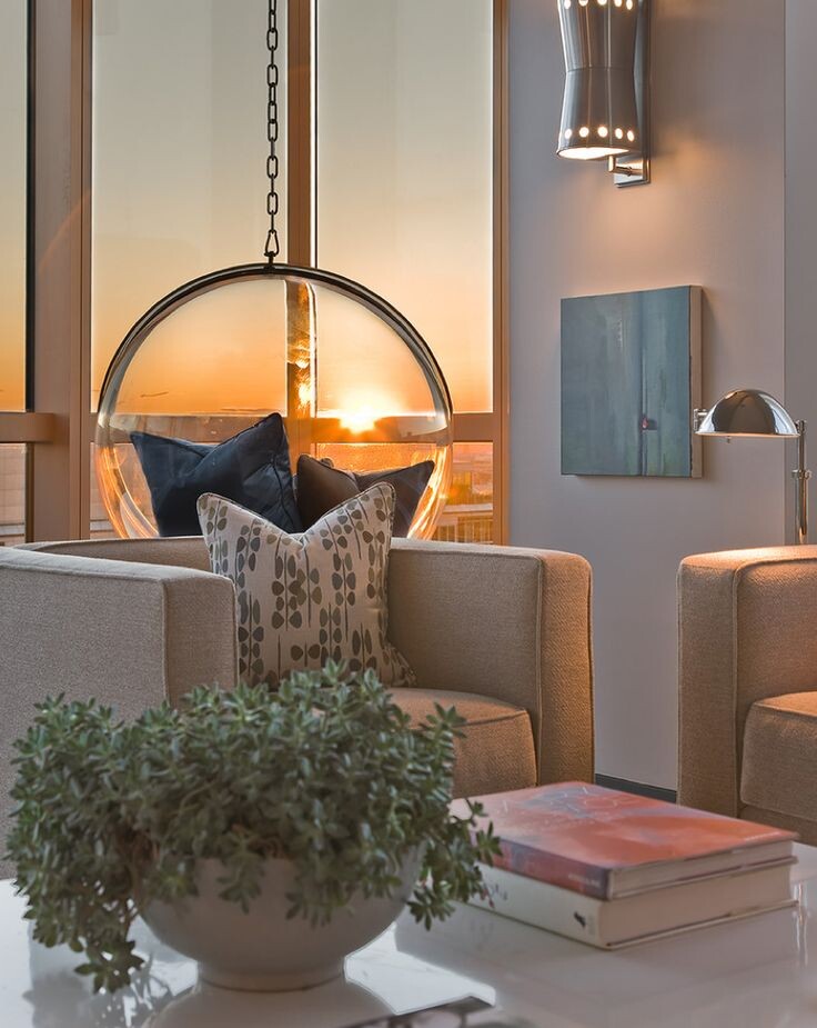 Подвесное кресло черное Bubble Chair - изображение 2