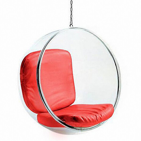 Кресло круглое подвесное красное Bubble Chair - изображение 1