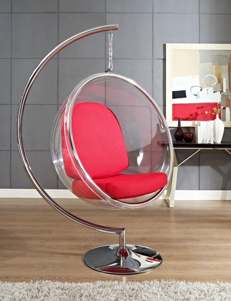 Подвесное кресло с ножкой красное Bubble Chair with Stand - изображение 2