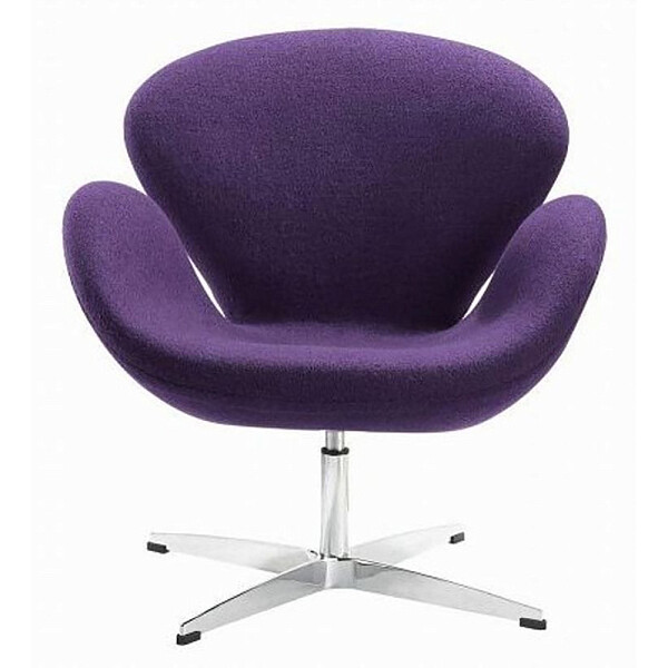 Кресло дизайнерское фиолетовое, шерсть Swan Chair - изображение 1
