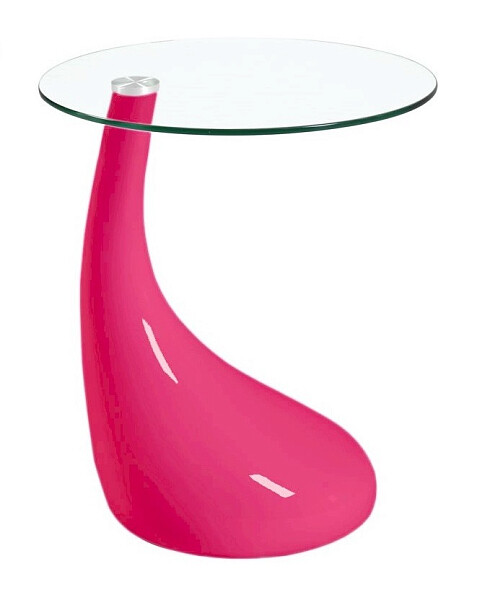 Приставной столик стеклянный на розовой ножке 45 см Scoop Side Table - изображение 1