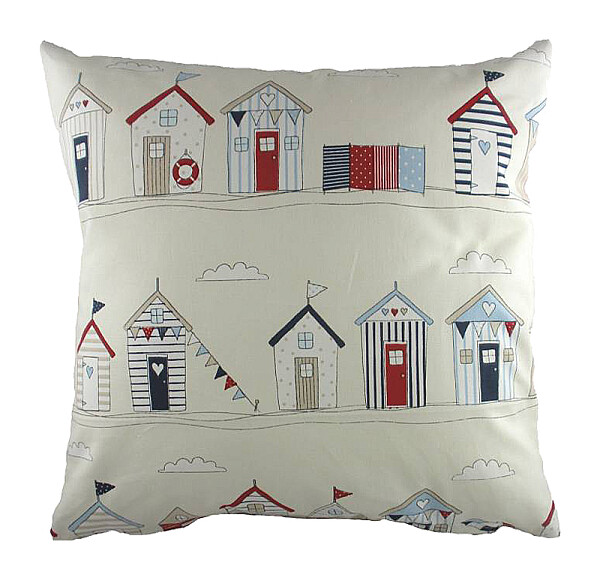 Подушка с принтом Beach Huts Blue - изображение 1