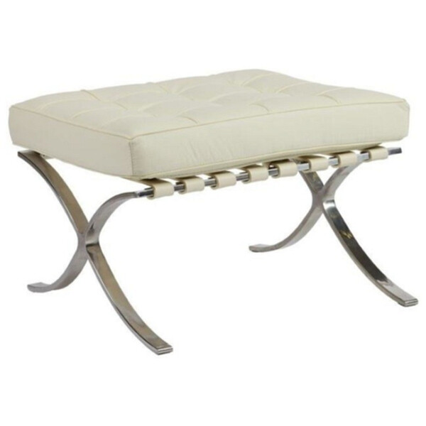 Оттоманка молочная экокожа Barcelona - изображение 1