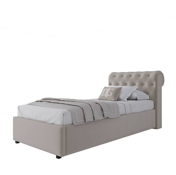 Кровать односпальная с мягким изголовьем 90х200 светло-бежевая Sweet Dreams - изображение 1