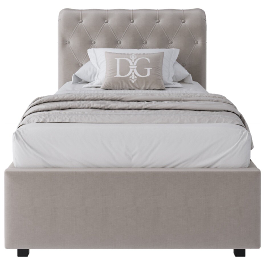 Кровать односпальная с мягким изголовьем 90х200 светло-бежевая Sweet Dreams - изображение 2