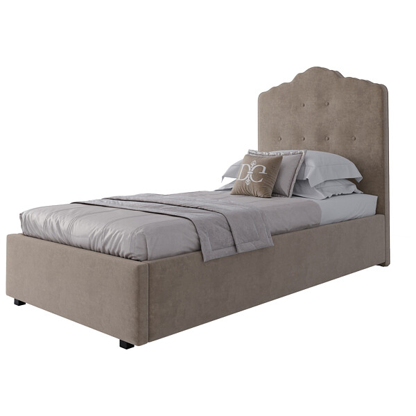 Кровать односпальная с мягким изголовьем 90х200 бежевый Palace - изображение 1