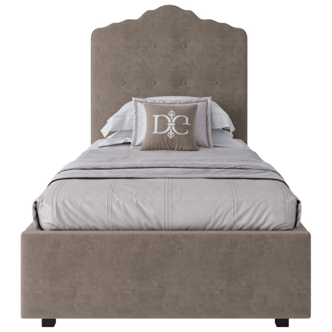 Кровать односпальная с мягким изголовьем 90х200 бежевый Palace - изображение 2