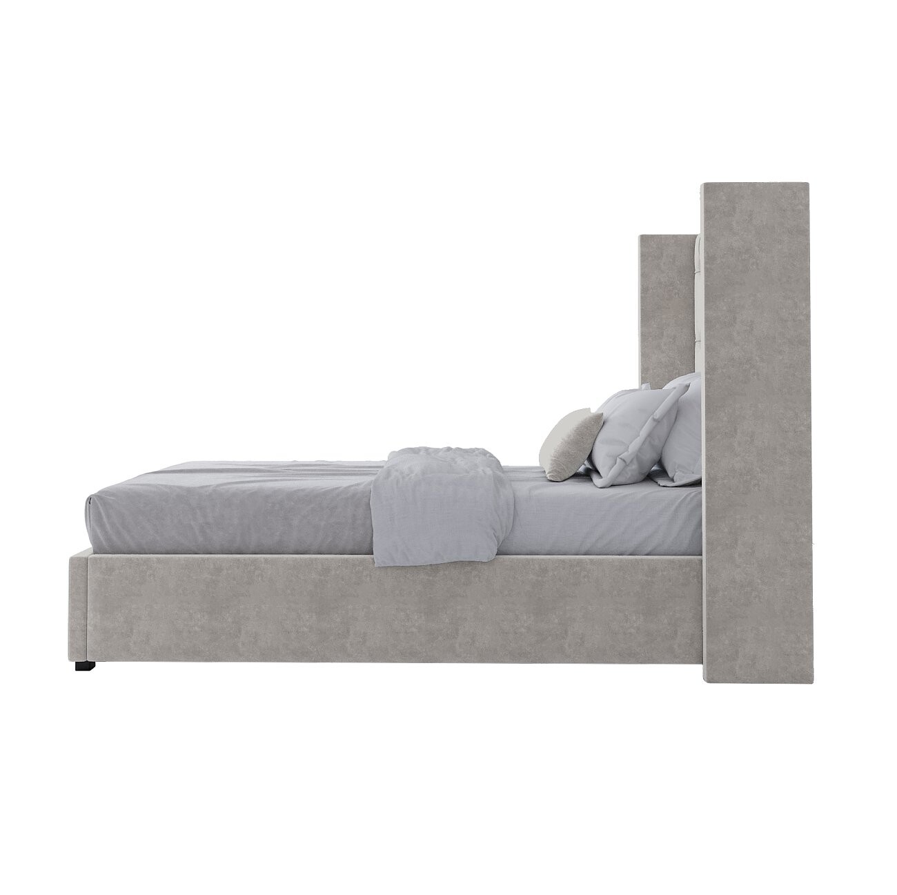 Кровать односпальная 90х200 Wing-2 велюр молочный Р - изображение 3