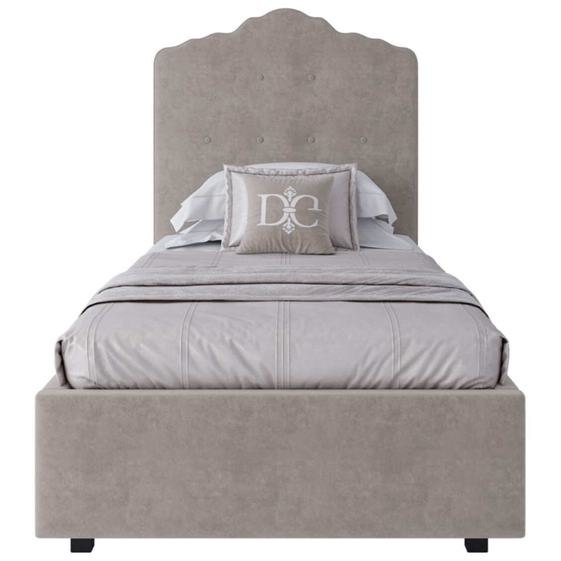 Кровать односпальная 90х200 Palace велюр светло-бежевый Р - изображение 2