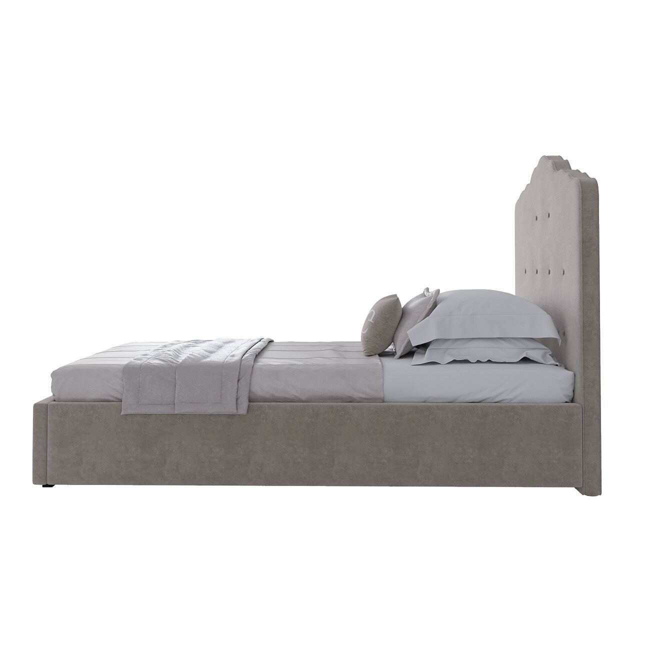 Кровать односпальная 90х200 Palace велюр светло-бежевый Р - изображение 3