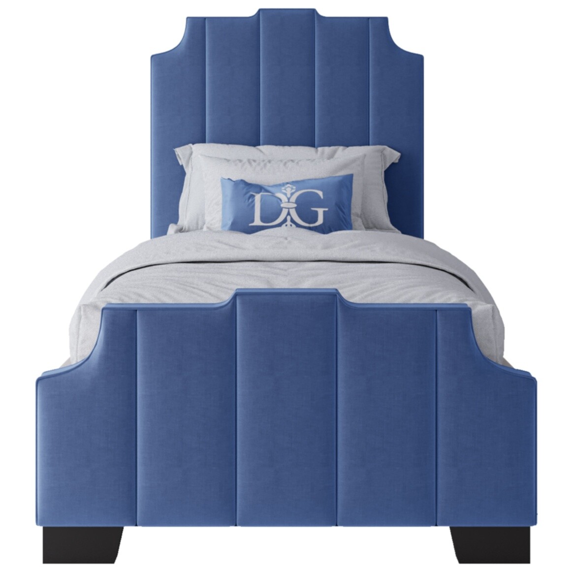 Кровать Bony односпальная с мягким изголовьем 90х200 синяя - изображение 2