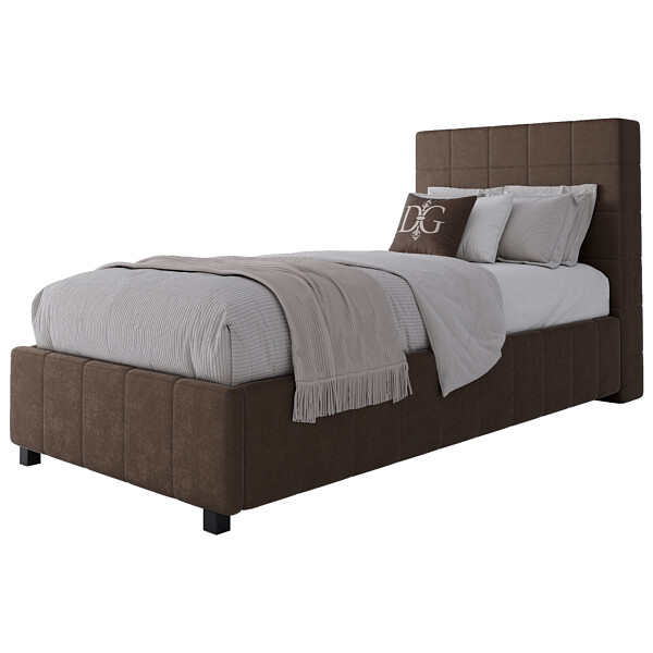 Кровать односпальная 90х200 Shining Modern 90х200 велюр коричневый Р - изображение 1