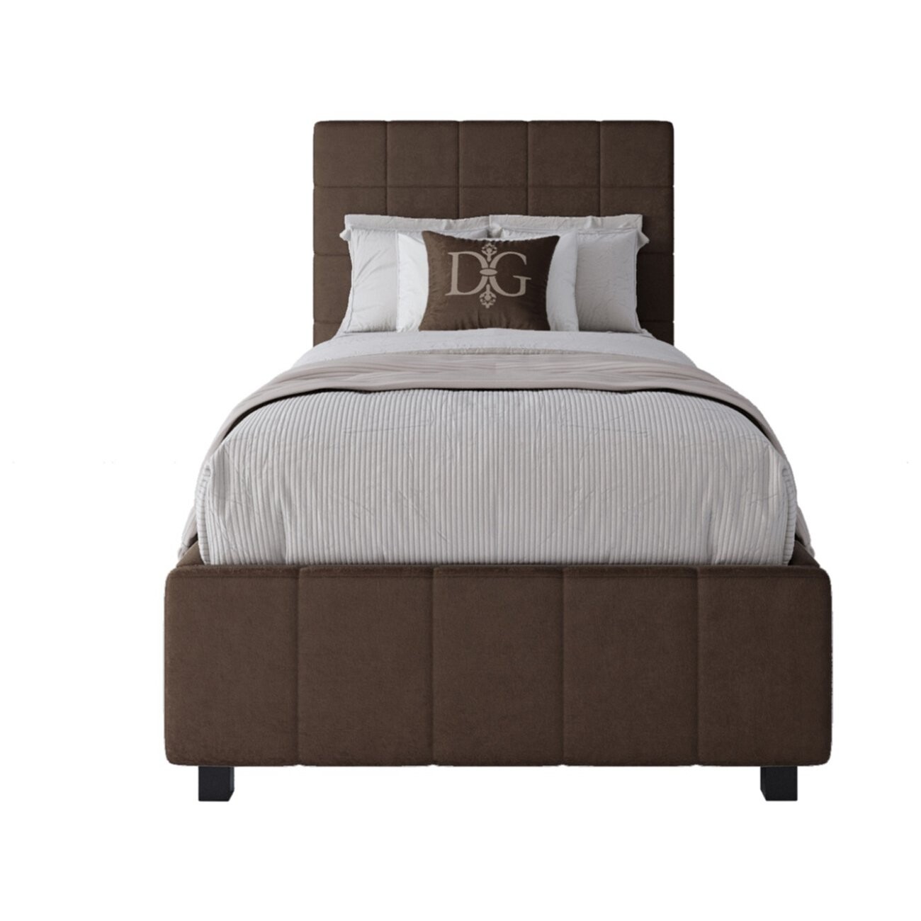 Кровать односпальная 90х200 Shining Modern 90х200 велюр коричневый Р - изображение 2