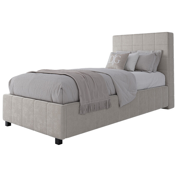 Кровать односпальная с мягким изголовьем 90х200 молочная Shining Modern - изображение 1