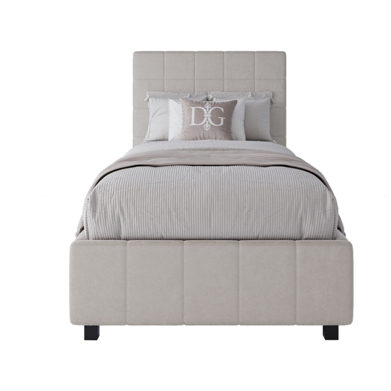 Кровать односпальная с мягким изголовьем 90х200 молочная Shining Modern - изображение 2