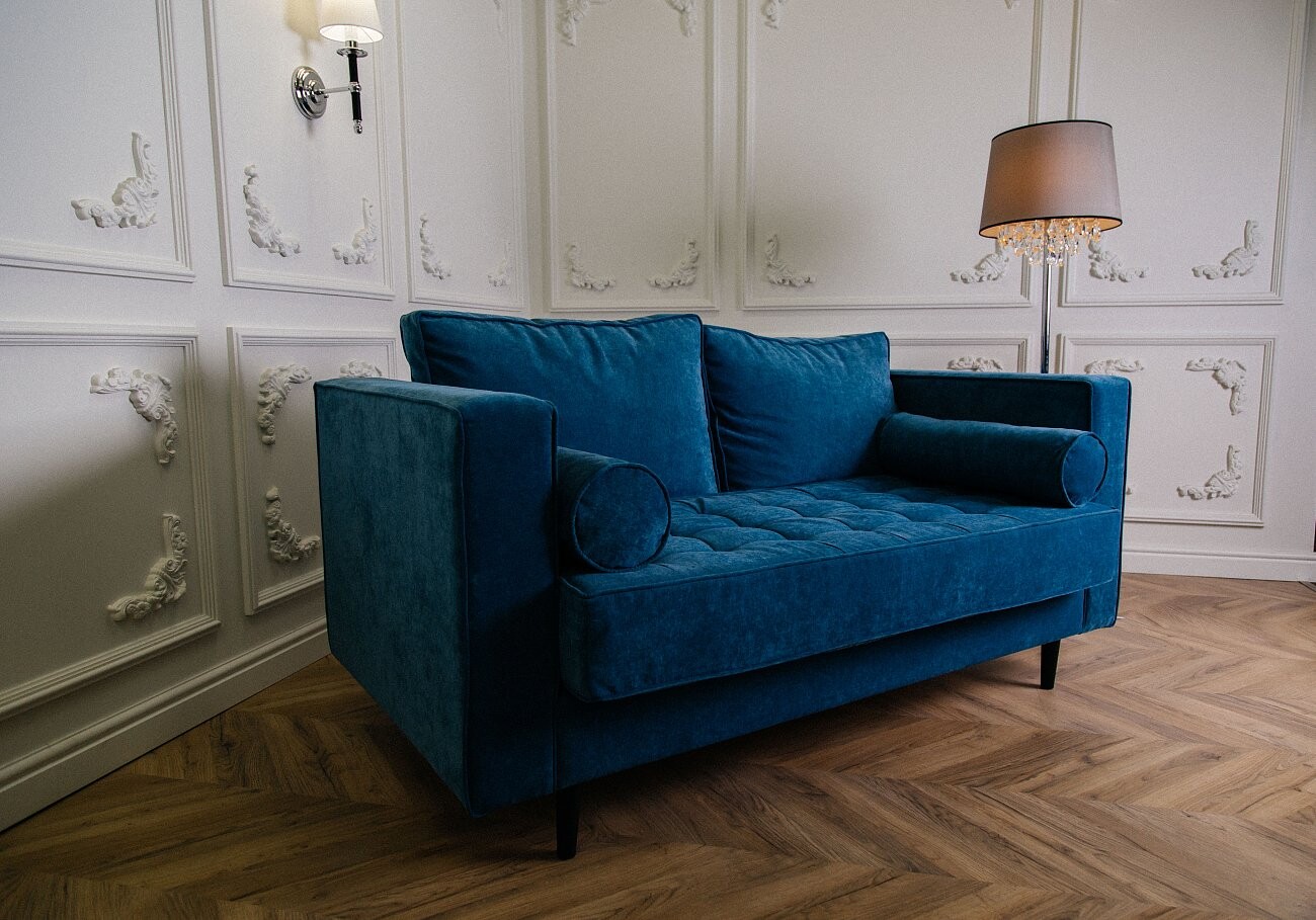 Диван Lucia трехместный прямой синий - изображение 6