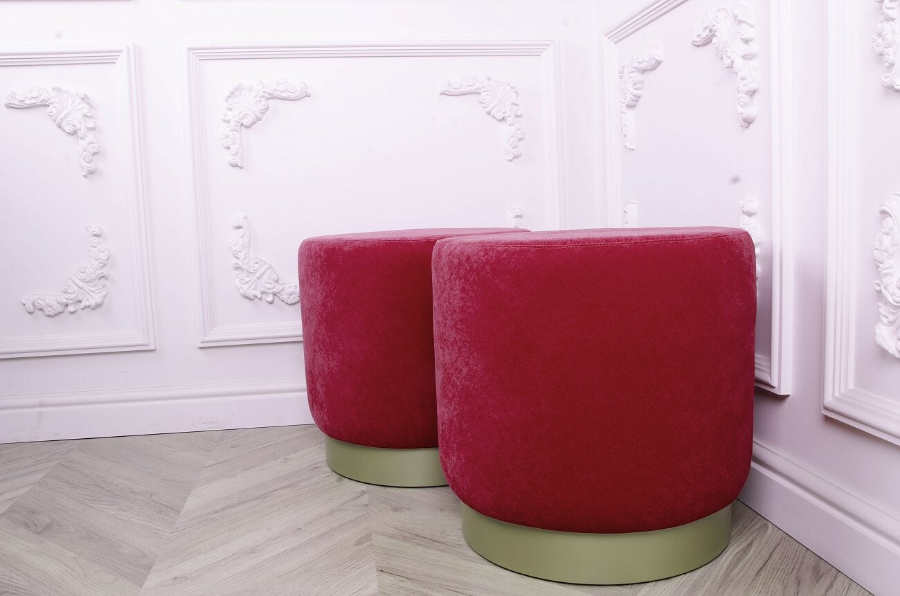 Пуф Osman бордовый с золотом - изображение 2