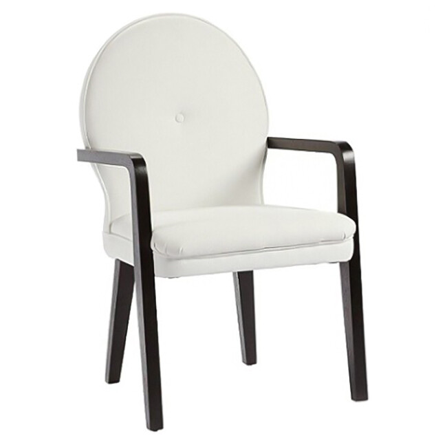 Стул с подлокотниками и круглой спинкой белая экокожа Louise - купить ...