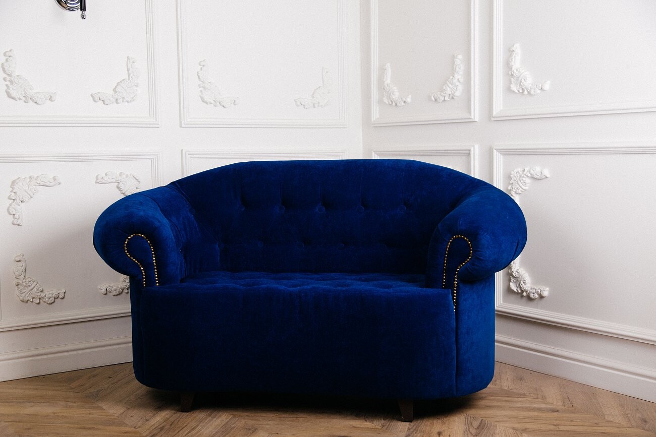 Диван Victoria полукруглый синий - изображение 4
