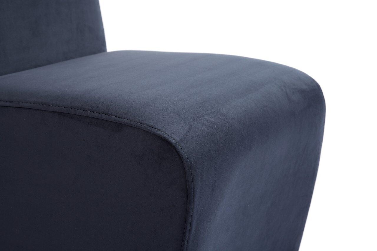 Стул обеденный без ножек синяя замша James - изображение 2