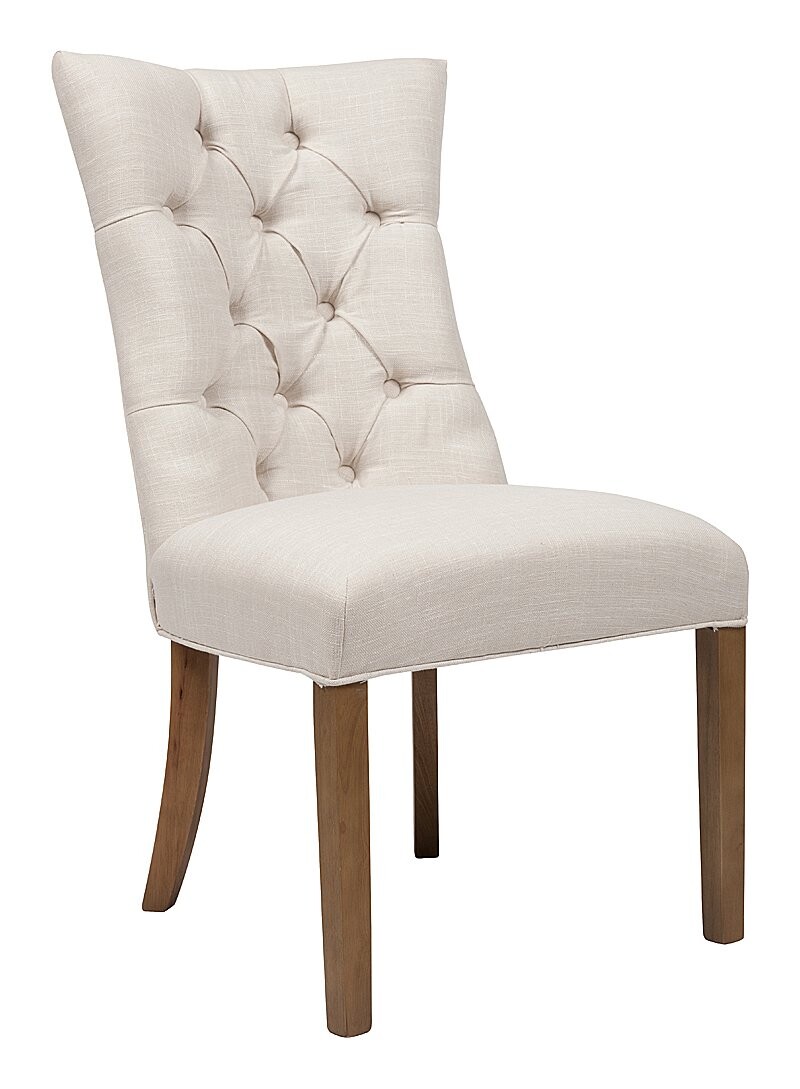 Стул мягкий с фигурной спинкой и стяжкой белый лен Lindor - изображение 2