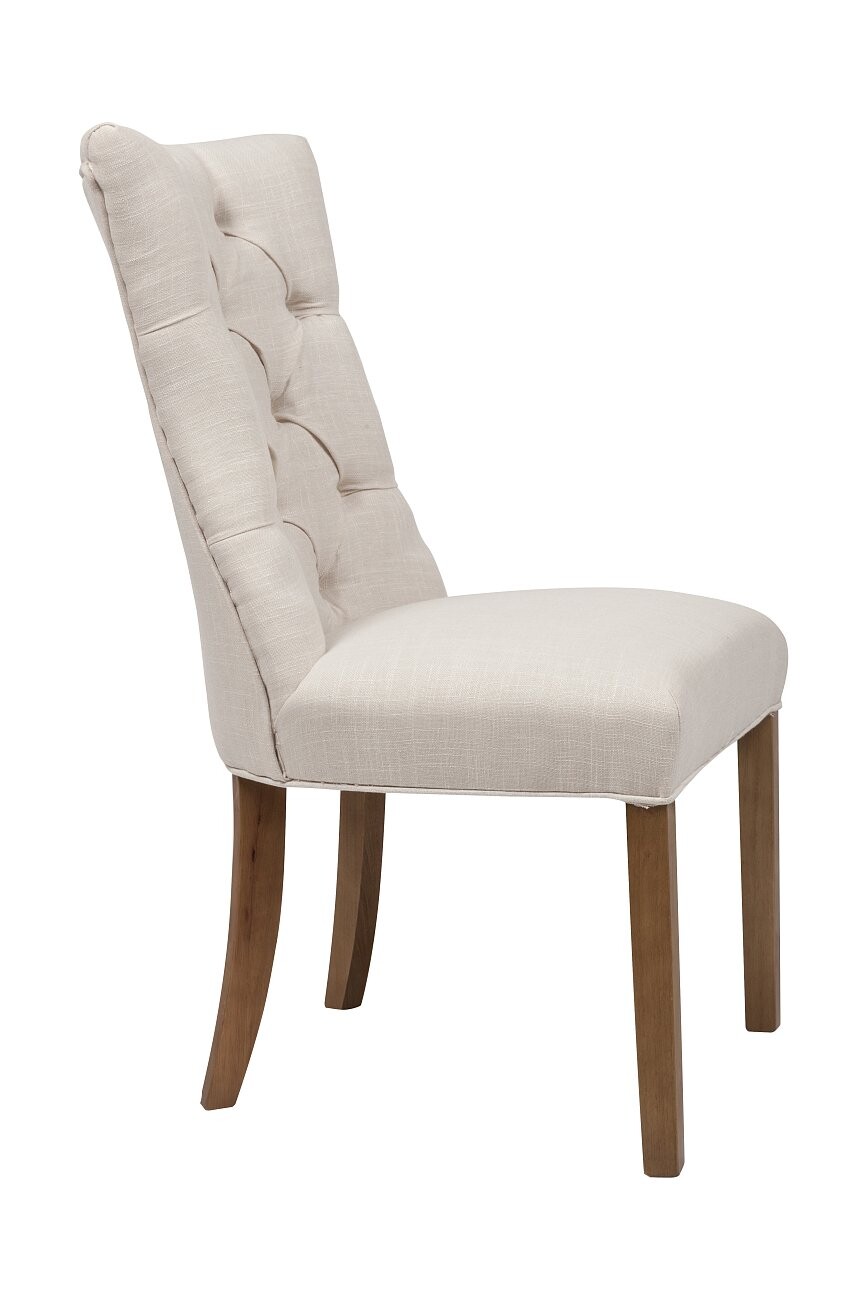 Стул мягкий с фигурной спинкой и стяжкой белый лен Lindor - изображение 3