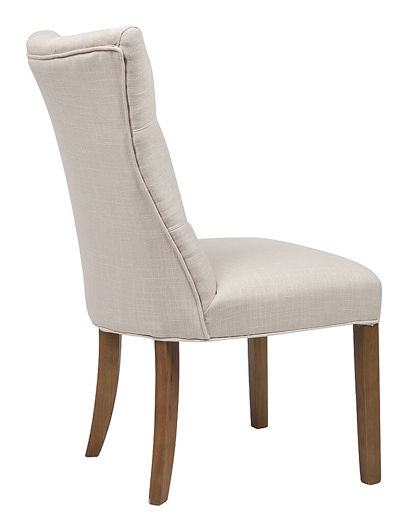 Стул мягкий с фигурной спинкой и стяжкой белый лен Lindor - изображение 4