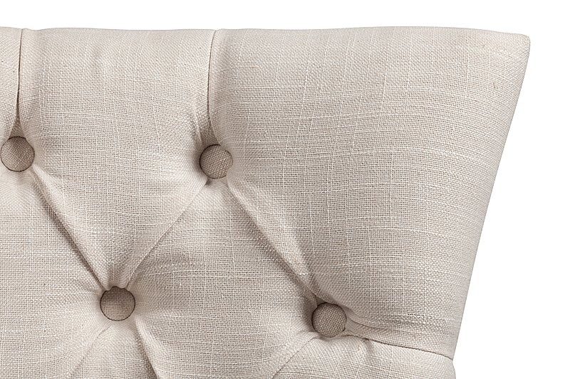 Стул мягкий с фигурной спинкой и стяжкой белый лен Lindor - изображение 5