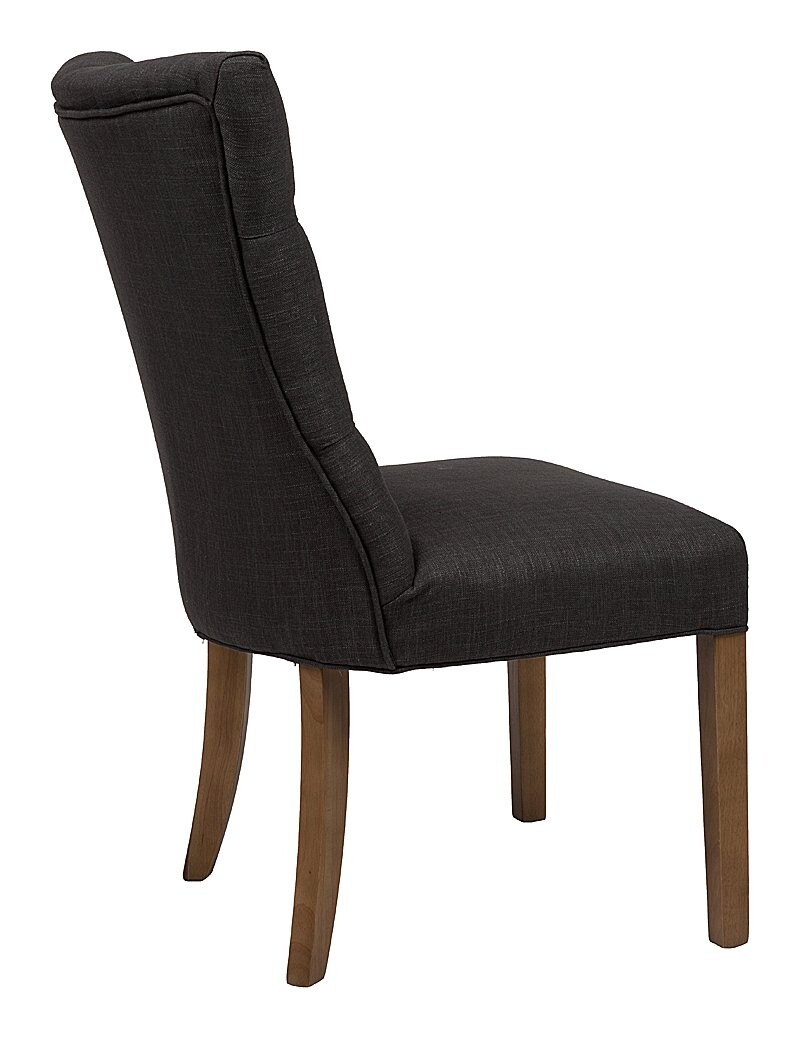 Стул мягкий с фигурной спинкой и стяжкой темно-серый лен Lindor - изображение 4