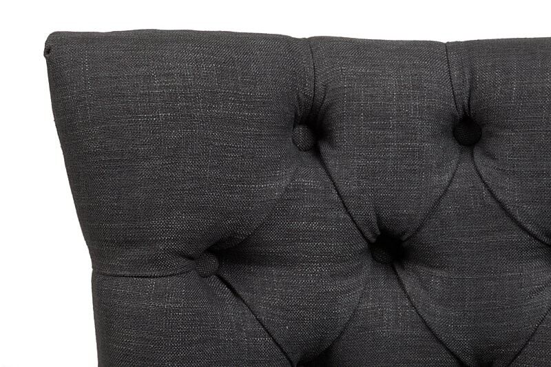 Стул мягкий с фигурной спинкой и стяжкой темно-серый лен Lindor - изображение 5