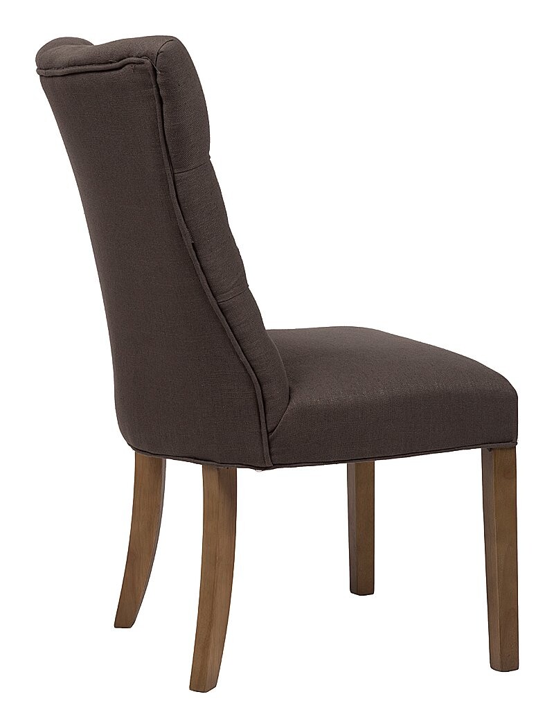 Стул мягкий с фигурной спинкой и стяжкой коричневый лен Lindor - изображение 5