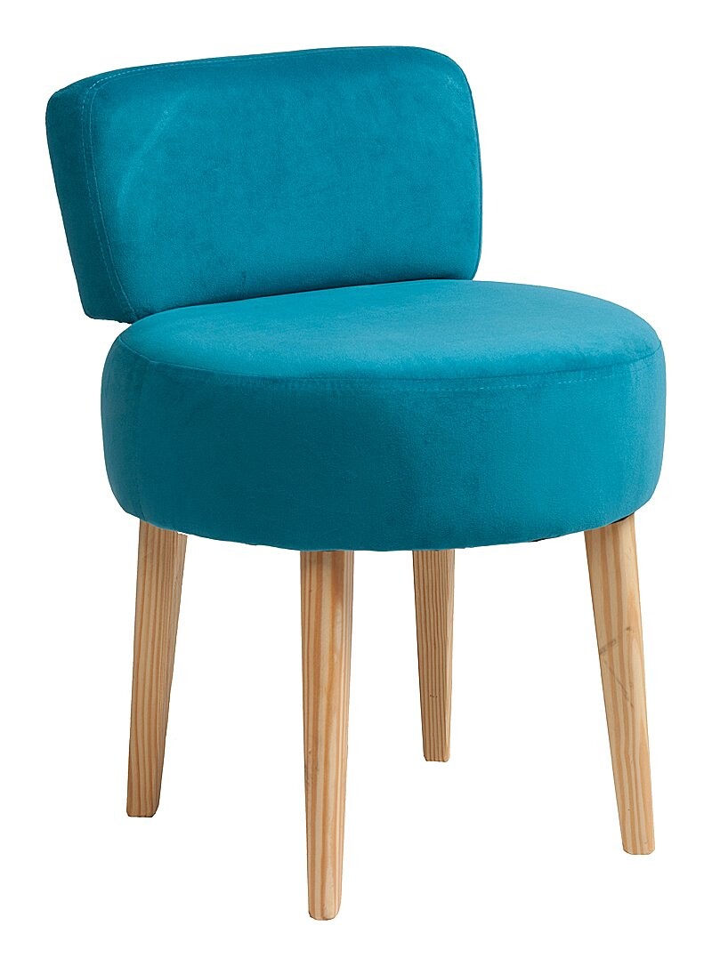 Стул мягкий круглый с низкой спинкой голубой Lordinio - изображение 2