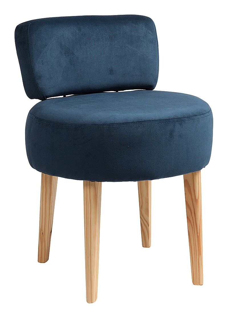 Стул мягкий круглый с низкой спинкой синий Lordinio - изображение 2